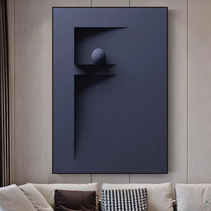 Décoration d'intérieur géométrique colorée en gros pour salon, <span class=keywords><strong>peinture</strong></span> en porcelaine cristalline à motif d'alphabet abstrait 3D créatif - Product Image 6