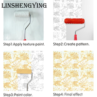 LSY7 ''Texture Roller DIY Decorative Art Pattern Paint Roller Rouleau en caoutchouc pour la décoration des murs, meubles et sols