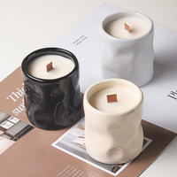 Bougie en céramique réutilisable, récipient décoratif, forme unique, pot en céramique, bougie d'aromathérapie, bougie longue durée, cadeau pour femmes