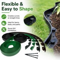 Bordure de jardin en plastique pour pelouse et fleurs, bande de séparation en plastique pour gazon et pierres, barrière de rétention de sol pour jardin