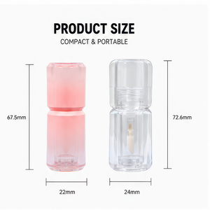Gloss à lèvres repulpant rose dégradé semi-transparent bio avec base rotative en plastique, vente en gros pour maquillage quotidien, marque privée - Product Image 5