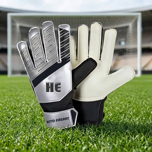 Gants de gardien de but de football unisexes en cuir, antidérapants, à doigts complets, respirants, de haute qualité et à coupe négative, marque privée - Product Image 2