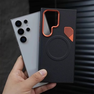Étui de téléphone magnétique en cuir PU pour Samsung S26 S24 S25 Ultra avec grille de dissipation thermique en métal, coque antichoc - Product Image 3
