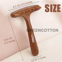 Masseur de cuir chevelu en bois avec logo personnalisé, masseur de cuir chevelu en forme de T avec poignée ronde et picots, outils de massage du cuir chevelu pour la tête et le corps