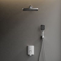 12 pouces plafond dissimulé mural Washrrom noir laiton ensemble pluie douche bain douche robinet ensemble carré