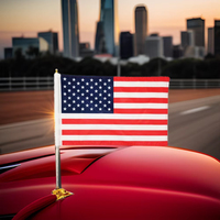 Drapeau de voiture américain personnalisé avec impression sur mesure et support à ventouse pour mât de drapeau