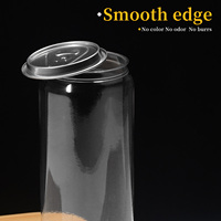 Bouteille de boisson en plastique transparente de 500 ml avec languette en aluminium, anti-fuite, en PET, pour thé au lait, soda et emballages à emporter