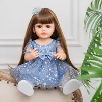 55 CM Corps Entier Silicone Souple Populaire Bébé Reborn Visage Doux Cadeau d'Anniversaire Poupées Reborn en Silicone de Haute Qualité