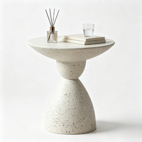 Table basse contemporaine durable en crème, meuble TV d'hôtel, petite table d'appoint, plateau en marbre d'oxyde de magnésium, mobilier de maison, utilisation en café