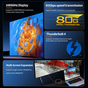 2025 mới nhất Đầy đủ chức năng 16K 60Hz video Thunderbolt 5 240W 80Gbps USB 5 Cáp dữ liệu Nylon nhanh chóng sạc PD Loại C Loại C Cáp - Product Image 5