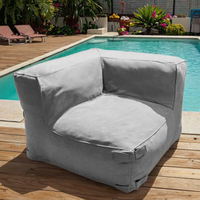 Sofá Modular Moderno para Exteriores con Espuma Viscoelástica, Sillón de Jardín Impermeable, Diseño de Puff, Tela Ecológica, Color Personalizado, Elegante