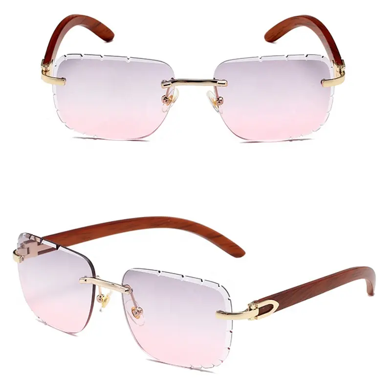 2024 Novidade óculos de sol com moldura retangular sem moldura personalizados UV400 para mulheres pequenas moda de luxo fornecedor