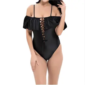 प्लस आकार मोटी महिलाओं के लिए एक टुकड़ा बिकनी पट्टी monokini महिलाओं swimwear के ऊपर धक्का bathsuit