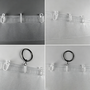 Anneaux de rideaux modernes en plastique <span class=keywords><strong>blanc</strong></span> avec crochets, clips de suspension silencieux et durables pour draperies de fenêtre, accessoires universels pour la maison - Product Image 2