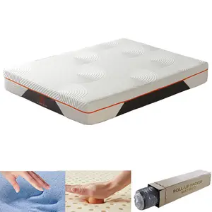 Venta en línea superventas, colchones de espuma de látex con memoria, colchón de cama natural, colchón empacado al vacío, matelas Queen King