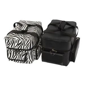professional makeup artist kit zebra polyester fabric soft beauty case bag