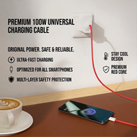 Câble USB-C 100W à charge rapide, câble de données USB-C vers USB-C, fournisseur de câbles USB durables pour OPPO et smartphones OEM, certifié ISO