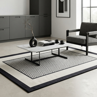 Hochwertiger Europäischer Wohnzimmerteppich Zeitgenössischer Designer Chevron-Muster Bodenmatte Luxuriöser Wohndekor Teppich
