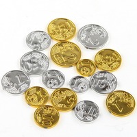 Vente en gros de pièces de monnaie en plastique 16 pièces/ensemble accessoires d'argent invalides pièces de jeu de fête de mariage décorations à la mode pour Halloween nouvel an