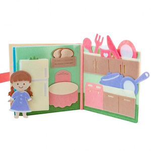 Baby tranquillo libro giocattoli attività bambino sensoriale <span class=keywords><strong>1</strong></span> <span class=keywords><strong>anno</strong></span> ragazza <span class=keywords><strong>regalo</strong></span> Montessori libro feltro altri giocattoli educativi - Product Image 2