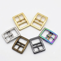 Hebillas Metálicas de Aleación de Zinc de Doble Punta, Resistentes, con Barra Central, para Cinturones de Cuero, Zapatos, Bolsos, Fabricación de Herrajes, Venta al Por Mayor