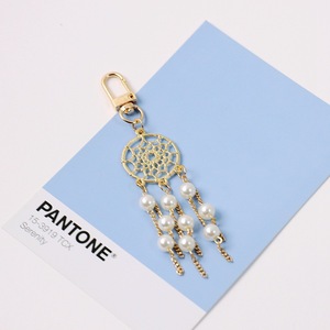 Portachiavi in metallo personalizzato stile <span class=keywords><strong>etnico</strong></span> intrecciato acchiappasogni foglia di piume Charm portachiavi per auto accessori pendenti in metallo - Product Image 4
