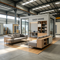 Maison préfabriquée extensible de 20 pieds avec un intérieur de salon moderne