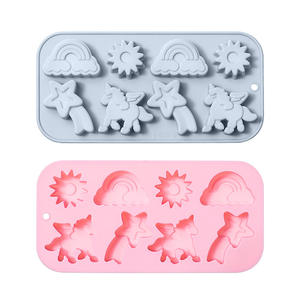 3D Arco Iris alado <span class=keywords><strong>unicornio</strong></span> sol meteorito molde <span class=keywords><strong>de</strong></span> pastel <span class=keywords><strong>de</strong></span> silicona DIY resina epoxi azúcar pastelería galleta Chocolate decoración utensilios <span class=keywords><strong>de</strong></span> cocina - Product Image 5