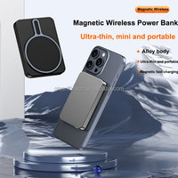 Batterie externe magnétique sans fil en aluminium 5000/10000mAh PD 20W Charge rapide Affichage LED Ultra Mince Portable Chargeur Type-C pour iPhone