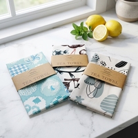 Ensemble de torchons en coton gaufré 100 % personnalisables, écologiques, à séchage rapide, imprimés de motifs floraux, avec possibilité de logos personnalisés