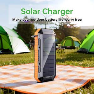 Power Bank <span class=keywords><strong>Solare</strong></span> Portatile <span class=keywords><strong>da</strong></span> 20000mAh, Impermeabile, Design Compatto, Doppio Ingresso USB e Type-C per Viaggi Internazionali e Campeggio - Product Image 2