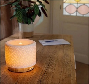 <strong>Ceramics</strong> Beech Wood Humidifier Aroma Machine Home Office Essential Oil Night Light Ultrasonic Aroma <strong>Diffuser</strong> - Product Image 6