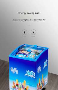 Petit congélateur vitrine à porte vitrée pour supermarchés et usage domestique, pour la conservation de crème glacée, eau, boissons, bière, aliments, etc. - Product Image 2