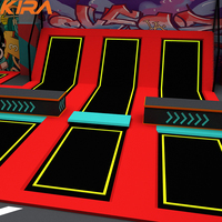Parcours de cordes intérieur commercial avec obstacles et zones d'escalade personnalisables, certifié CE ASTM en plastique