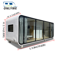 ONLYWE Chambre d'hôtel capsule extérieure, Tiny House préfabriquée, Cabine modulaire mobile pour Glamping, Complexes hôteliers et Gîtes