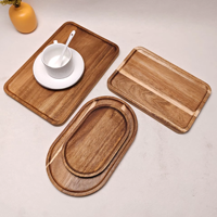 Acacia houten dienblad Japanse stijl minimalistisch servies fruit brood schaal ovaalvormig creatief acacia houten dienblad