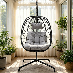 Chaise suspendue en rotin PE, vente en gros directe d'usine, <span class=keywords><strong>pas</strong></span> <span class=keywords><strong>cher</strong></span>, détachable et pliable, pour terrasse et jardin - Product Image 4