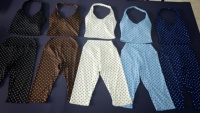 CNSHELL Produsen Grosir Set Legging Capri dan Crop Top Wanita 2 Potong Motif Polkadot Pakaian Olahraga Gym Logo Kustom