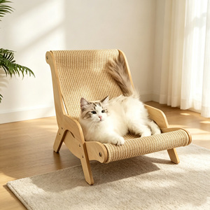 Hamaca Rascadora Grande de Sisal Reemplazable OEM/ODM, Mueble de Madera para Mascotas, Cama de Ratán, Sofá Silla para Gatos - Product Image 5