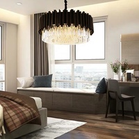 Iralan — lustre métallique et verre en cristal, nouveau produit de luxe, lustre doré, lampe de Table, pour salle à manger, noir