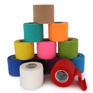 12rolls Pack Wholesale Custom Logo Printing Medical Supplies Non Woven Easy Tear Self Adhesive Veterinary Elastic Wrap Bandage