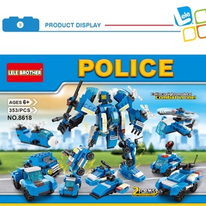 Bloques de Construcción de Policía de la Ciudad, Personalizables de Fábrica, Robot Transformable en <span class=keywords><strong>Helicóptero</strong></span>, Juguete Educativo para Niños - Product Image 2