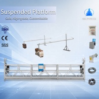 Plataforma de Trabajo Suspendida, Galvanizada en Caliente, de Aluminio Pintado, para Limpieza de Ventanas, Tipo Góndola, para Construcción de Puentes
