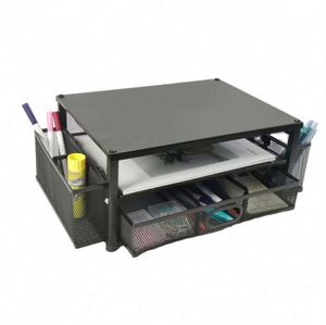 Monitor Stand Riser 2-Tier <b>Computer</b> <b>Desk</b> Organizer with Drawer Pen Storage & Phone Holder Office <b>Desk</b> Accessories Organizer - Product Image 1