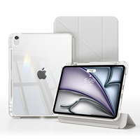 Coque transparente en cuir PU pour iPad A16 11e génération 2025