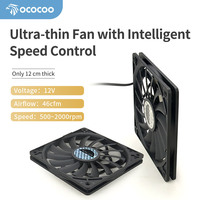 Ventilateur de boîtier PWM ultra-plat 120 mm, ventilateur de refroidissement 12 V CC ultra-mince 12 mm, débit d'air élevé 46 CFM, 500-2000 tr/min, contrôle intelligent de la vitesse pour PC SFF
