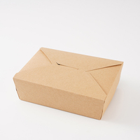 Boîte alimentaire carrée en papier kraft sur mesure avec fermeture à clip, pliable, jetable, pour plats à emporter, avec pelliculage mat pour la restauration