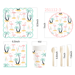 Platos de Papel Ovalados Desechables con Diseño de Flamenco DAMAI, Decoración para Fiestas, Suministros para Fiestas de Cumpleaños, Juego de Vajilla - Product Image 4