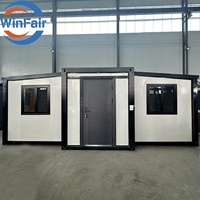 Maison préfabriquée mobile extensible WinFair de luxe à 2 chambres, conteneur préfabriqué de 20 pieds avec cuisine et salle de bain