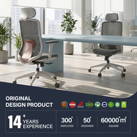 Chaise de bureau ergonomique en maille respirante, dossier haut, soutien lombaire réglable, solutions de mobilier de bureau design
